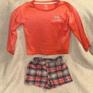 Sleep Vibes Coral Pajama Set